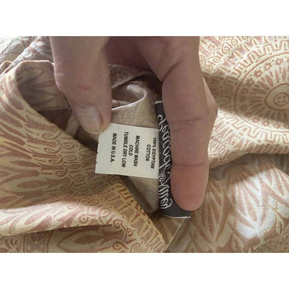 Peacock Alley Couture Gold Medallion King Duvet w/2 Shams Egyptian Cotton USA